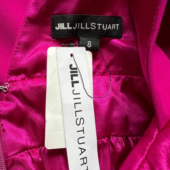 Jill Jill Stuart Size 8 Fuchsia Dayglo Deep V-Neck Bridesmaid Gown Dress NWT - Picture 13 of 16